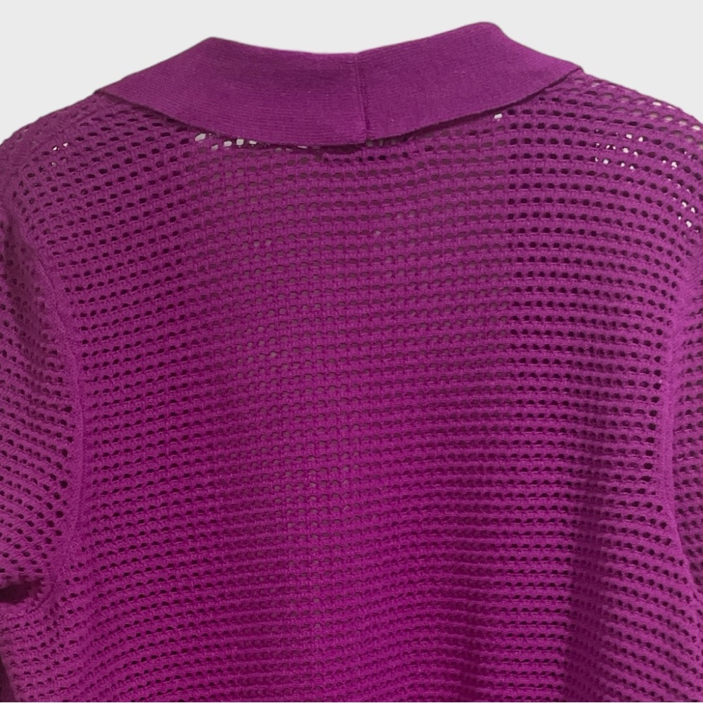 Alfani Fuchsia Open Knit Linen Blend Cardigan Size Large ( NWOT) - Picture 7 of 11